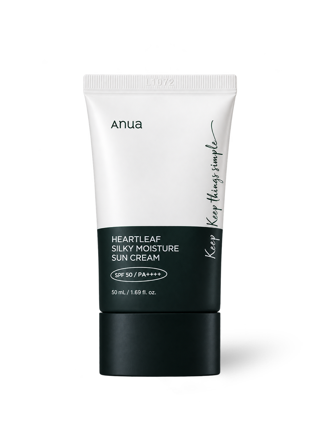Crème solaire Heartleaf Silky Moisture Anua, 50 ml, vue de face