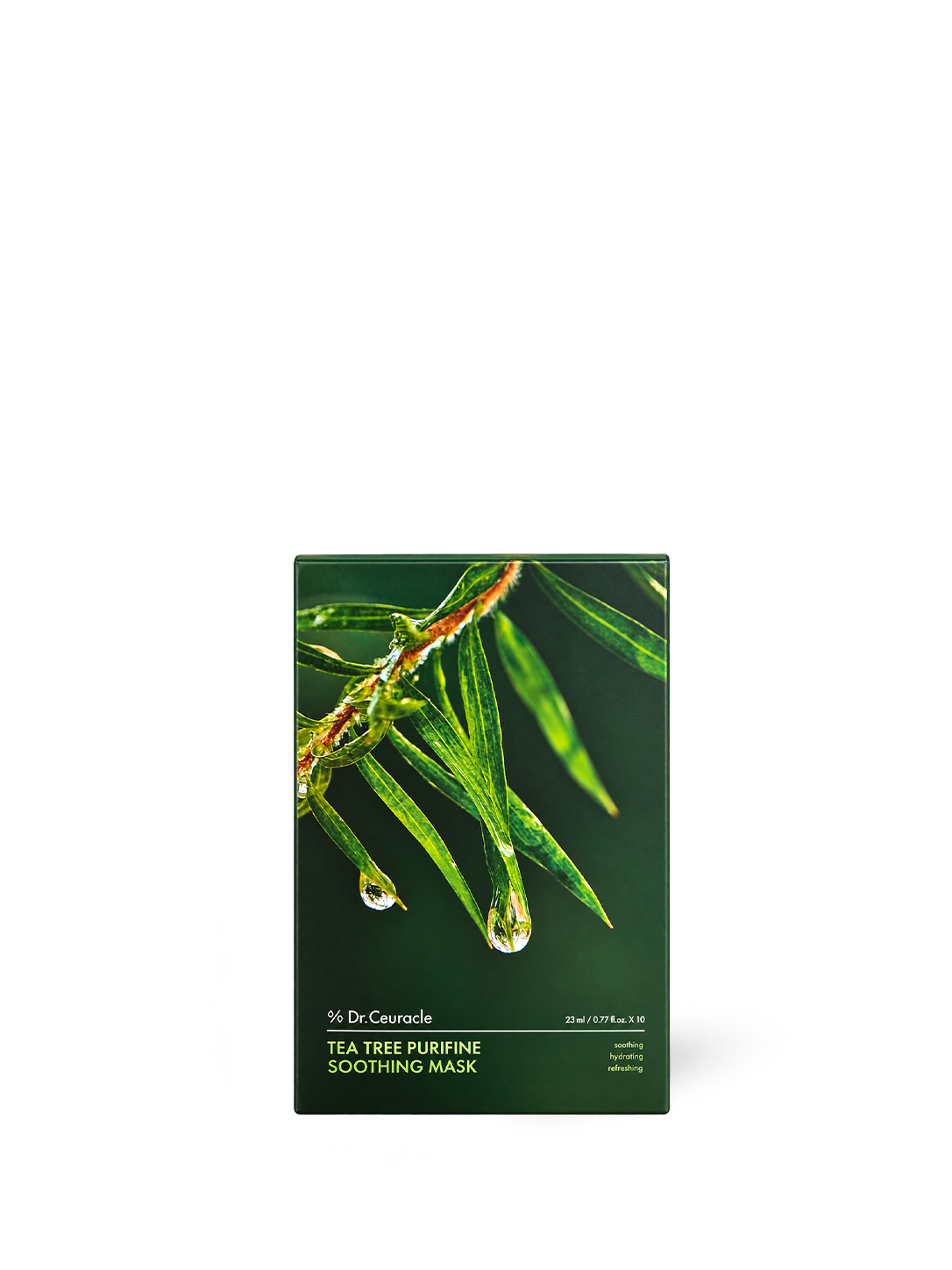 Masques tissu apaisants au tea tree Tea Tree Purifine Dr Ceuracle, 10 masques, vue de face