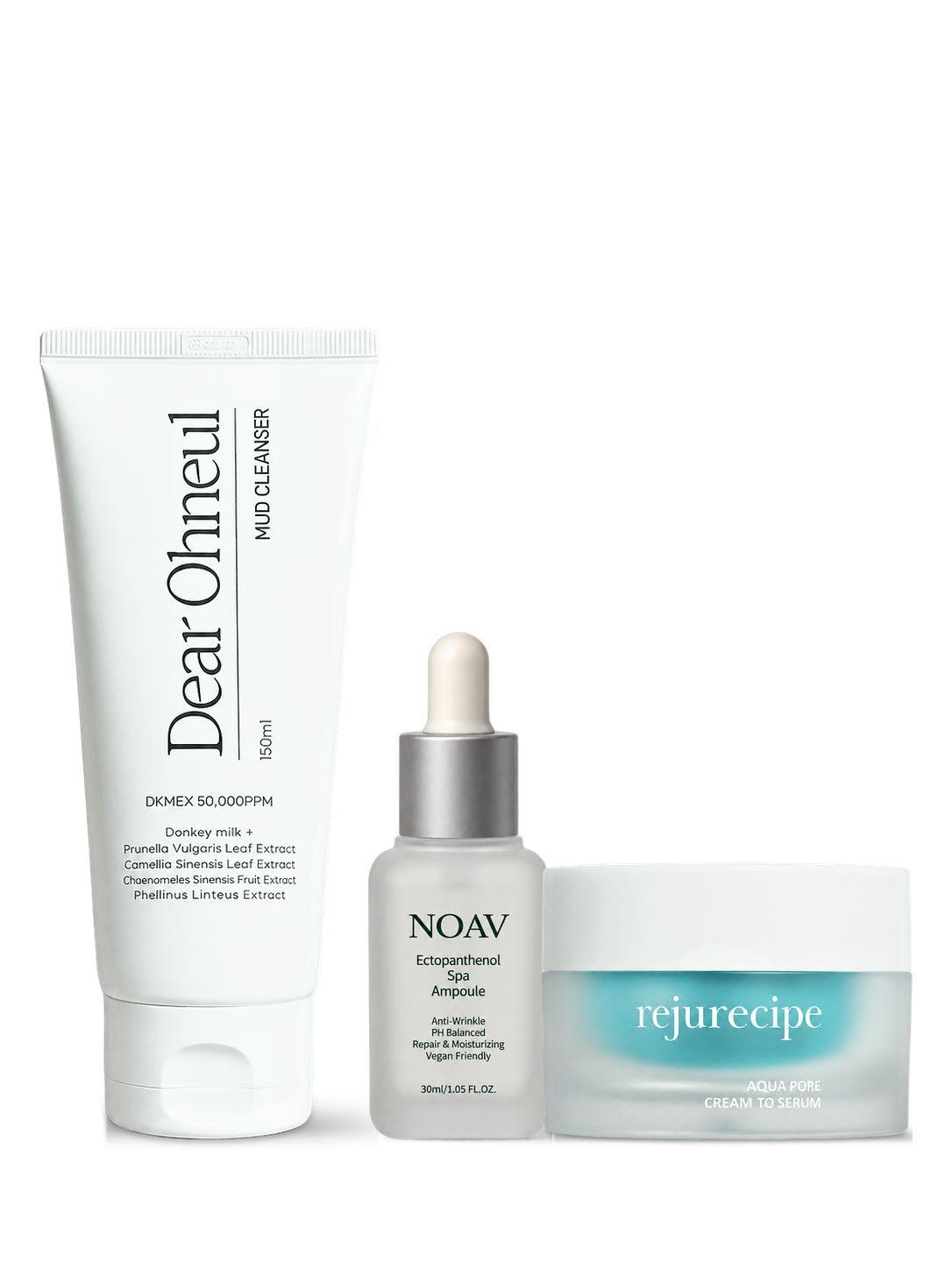 Pack Peau Grasse : Mud Cleanser Dear Ohneul, Ectopanthenol Spa Ampoule NOAV et Aqua Pore Cream to Serum PESTLO réunis