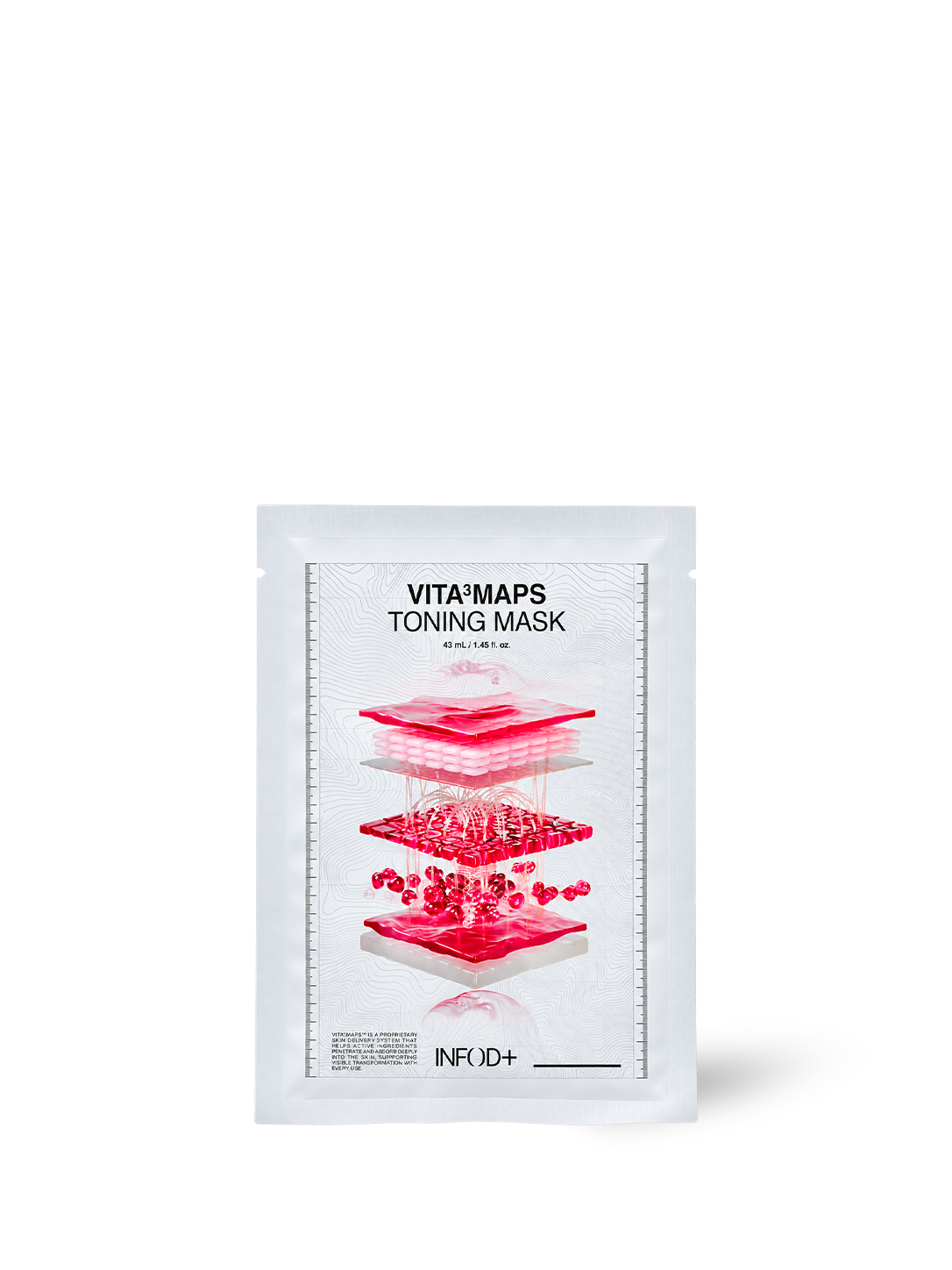 Masque tissu éclat Vita³MAPS Toning Mask INFOD+, boîte, vue de face