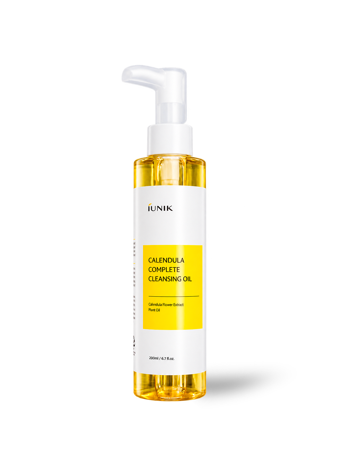 Huile démaquillante Calendula Complete IUNIK, 200 ml, vue de face