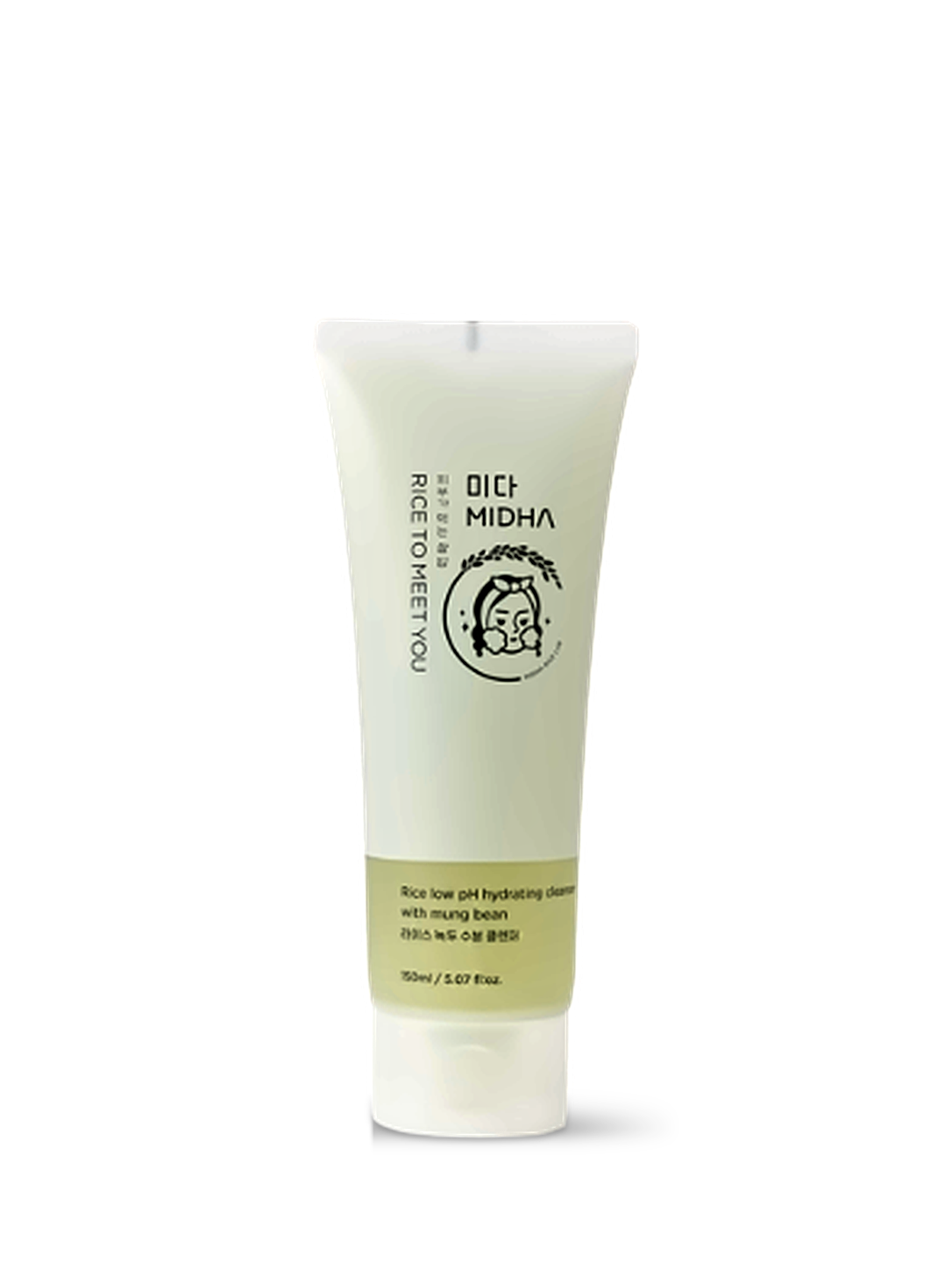 Nettoyant hydratant au riz et haricots mungo MIDHA, 150 ml, vue de face